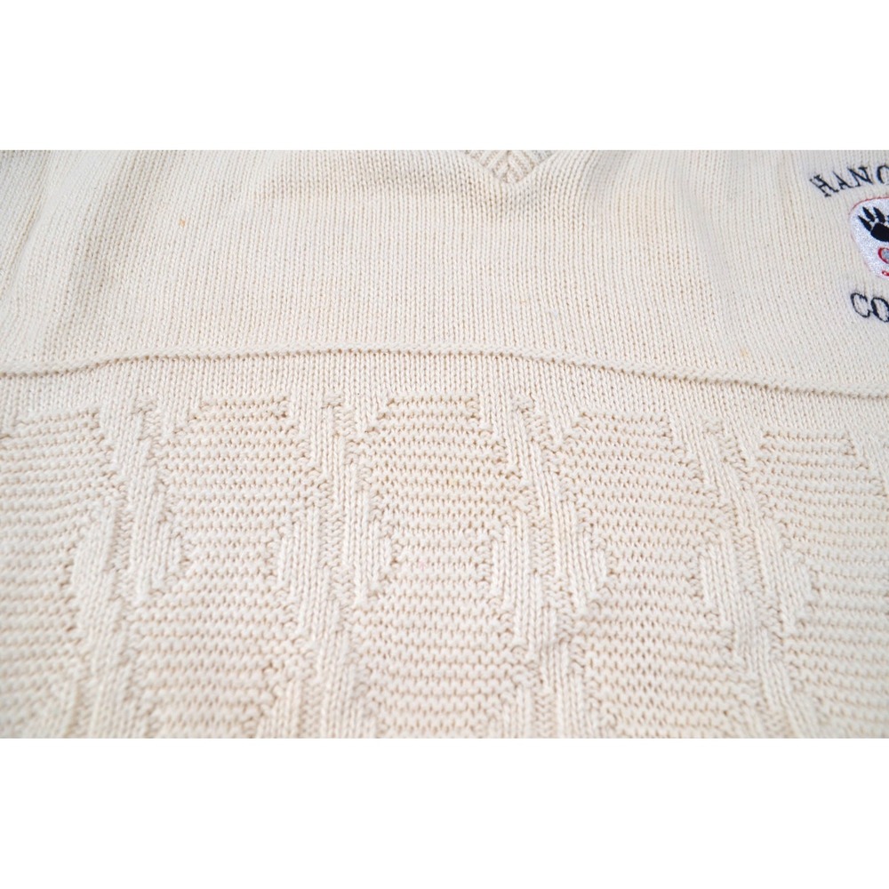 Andrew Rohan Sweater Mens 2XL Ivory w/ Blue Trim V-Neck Hanover College USA - Picture 9 of 16